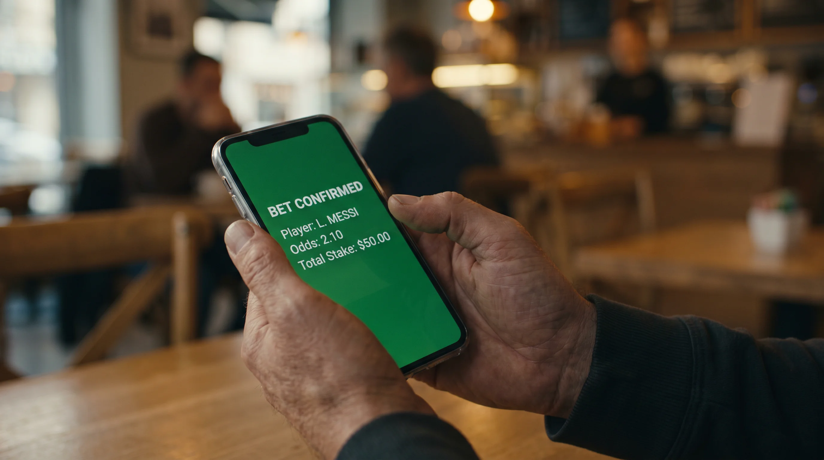 Person taking a screenshot of their golf bet slip on a smartphone