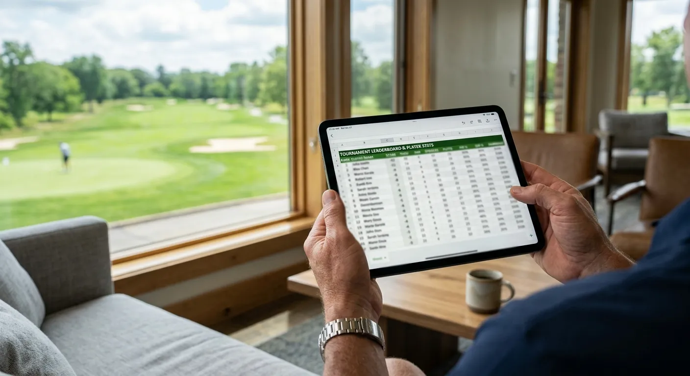 Analyst narrowing a large golf field into a shortlist using form data