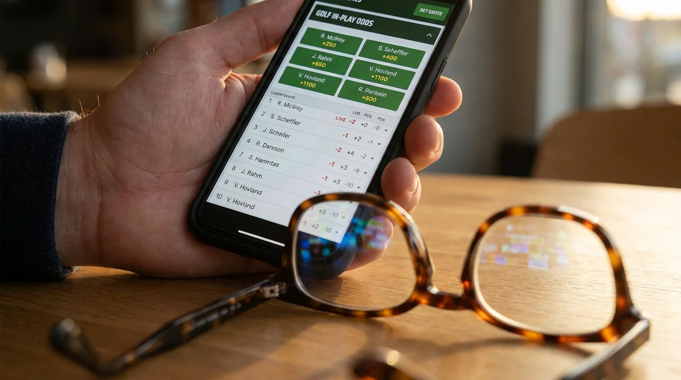 Betting screen showing limited in-play markets for a LIV Golf event