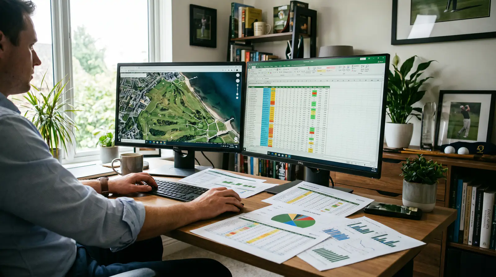 Golf analyst matching player skills to course demands using performance data