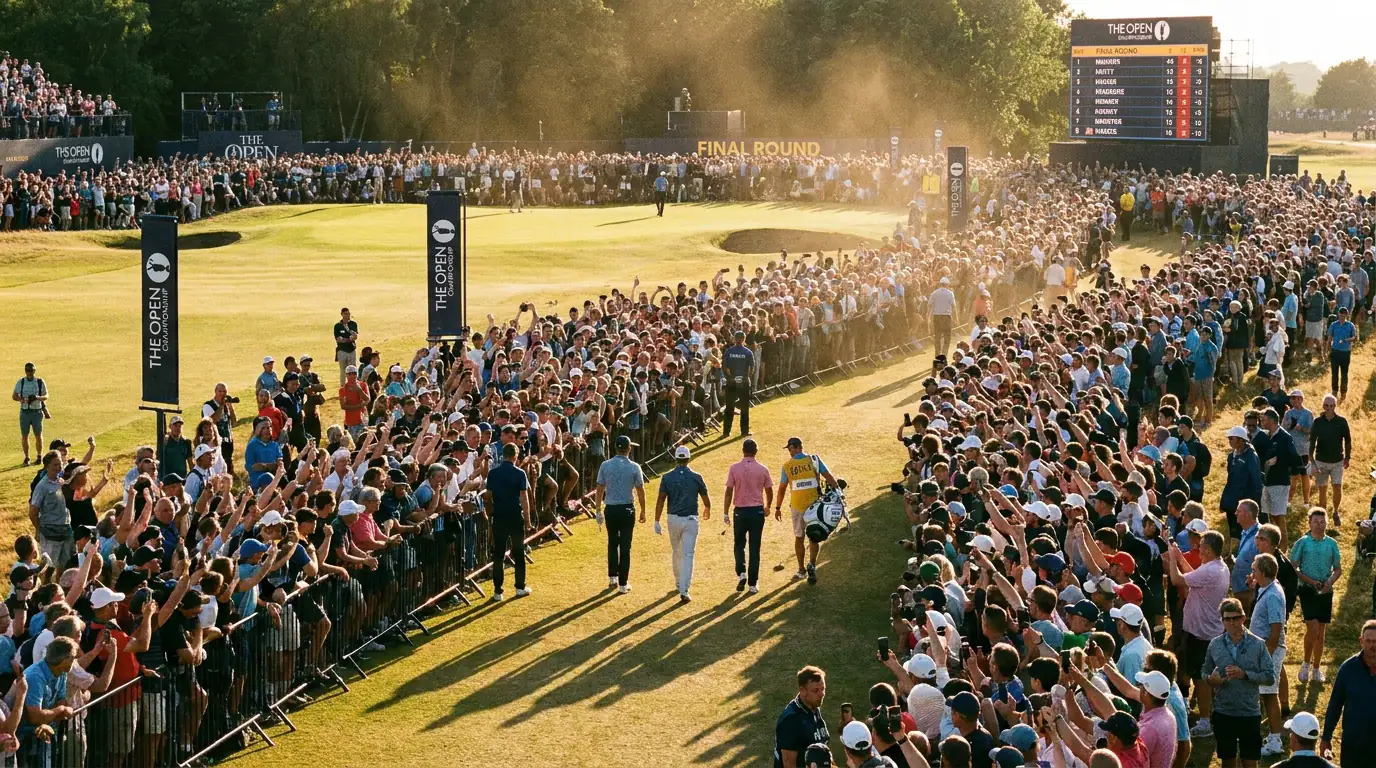Packed gallery following the final group down the back nine on Sunday at a PGA Tour event